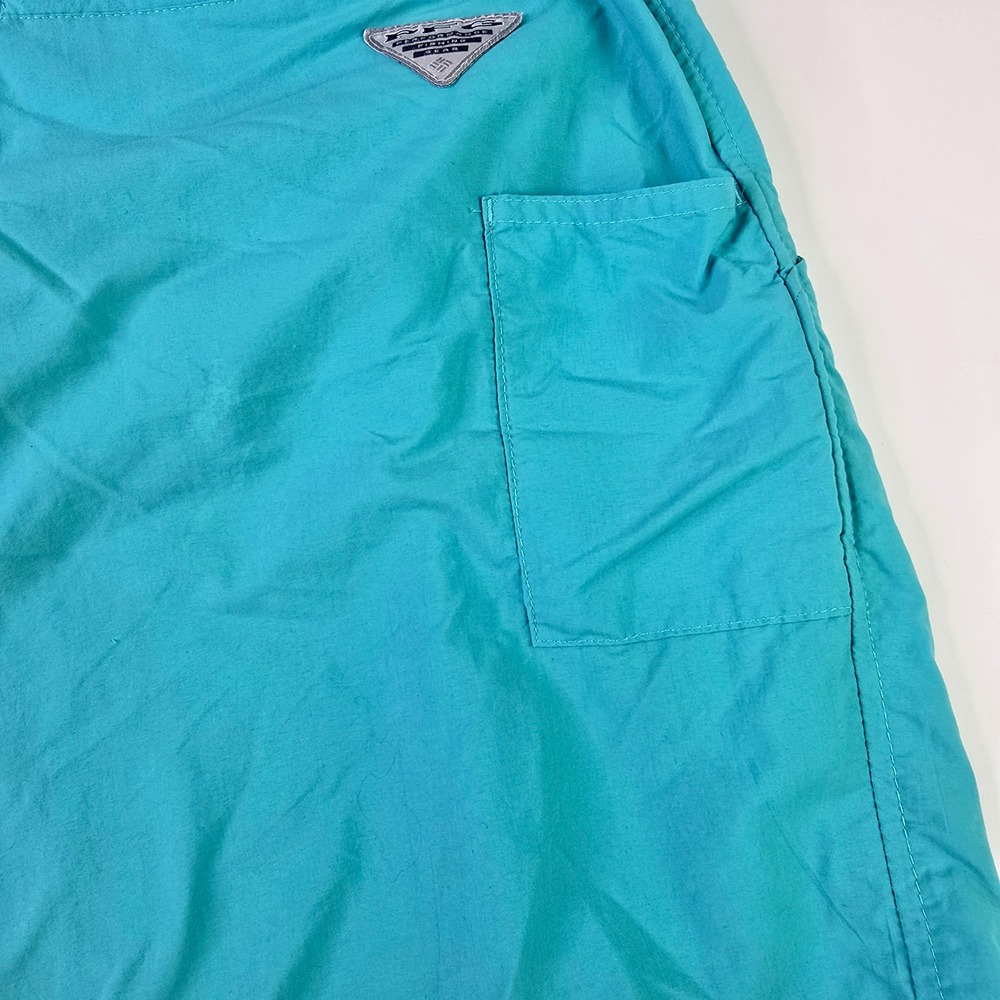 Columbia PFG Backcast Mens Performance Fishing Shorts Teal Blue Omni-Shade Large - Picture 11 of 12